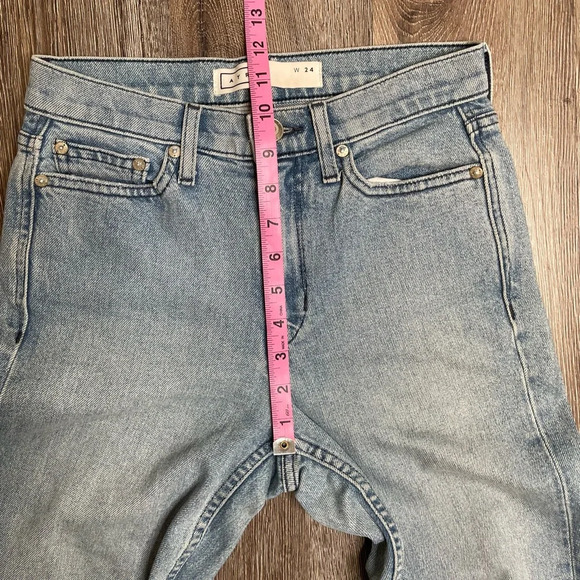 AYR Yes Yes Yes Jeans Size 24 Straight Crop Irie Wash Blue Cotton Blend - Picture 12 of 16